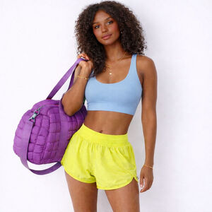 Zyia Trainer Y2K Shorts Neon Lemon Yellow Women's Sz L Lined Running